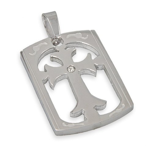 CZ  Cross Cutout Pendant 86-1708