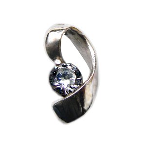 CZ Stone Pendant Sterling Silver 562069