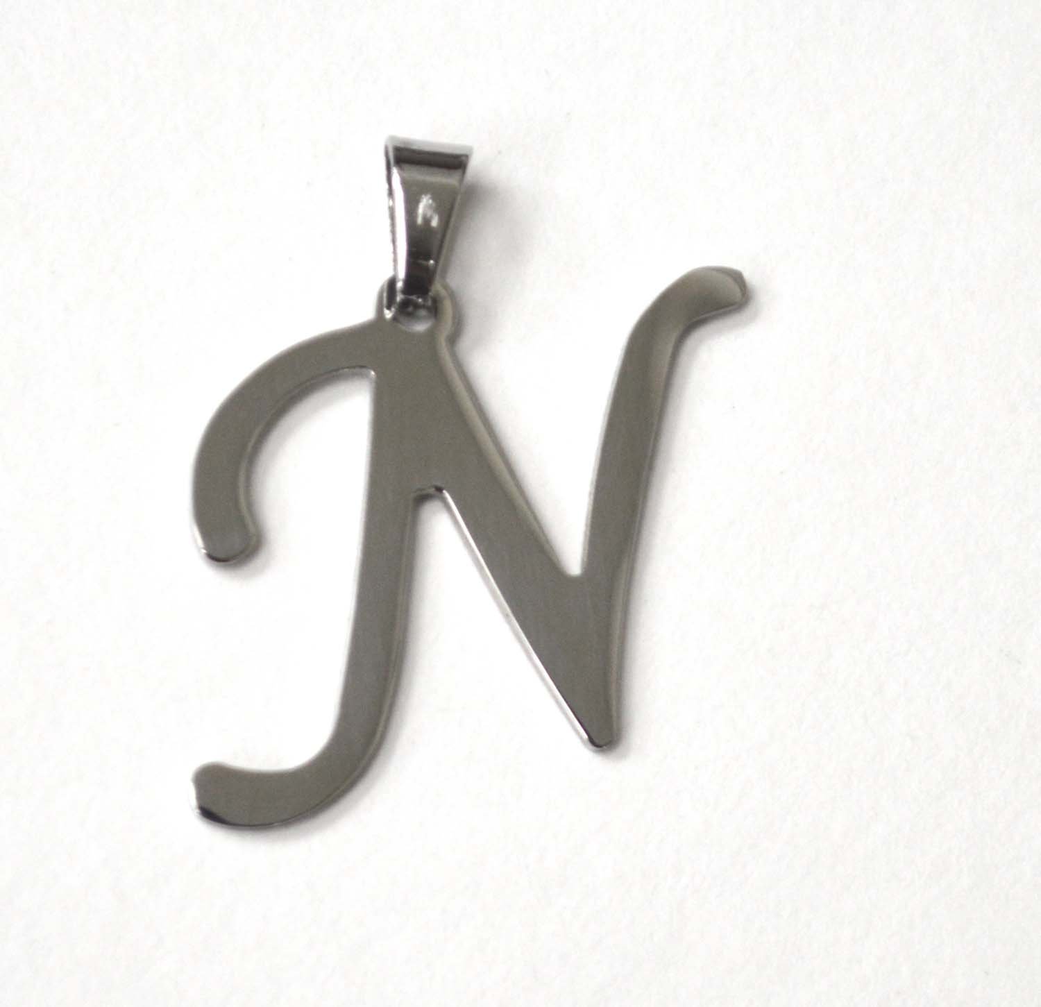 N Initial Pendant Stainless Steel 86-695S-N