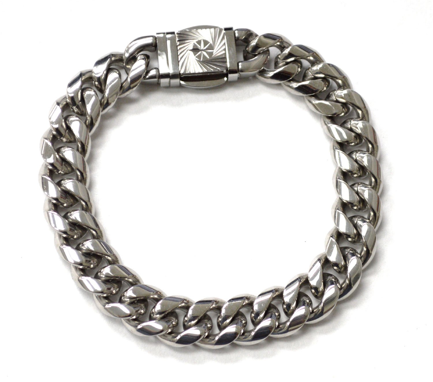 12mm Cuban Stainless Steel with Fancy Lock 84-1867S-12-1