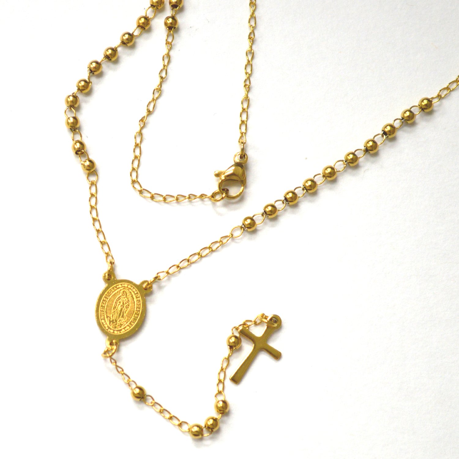 3mm Gold IP Plated Rosary 87-35G-3