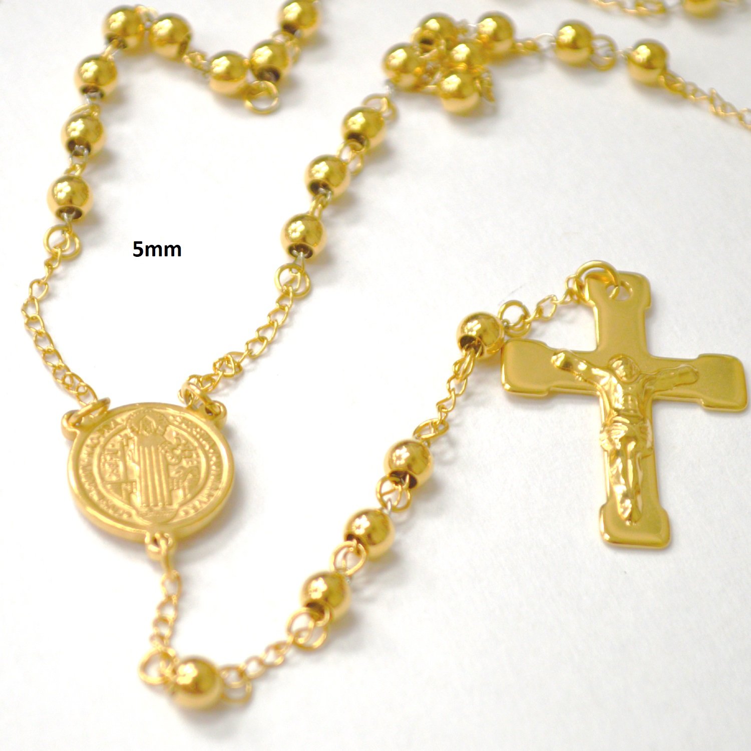 5mm Gold Plated Rosary 87-34G-5