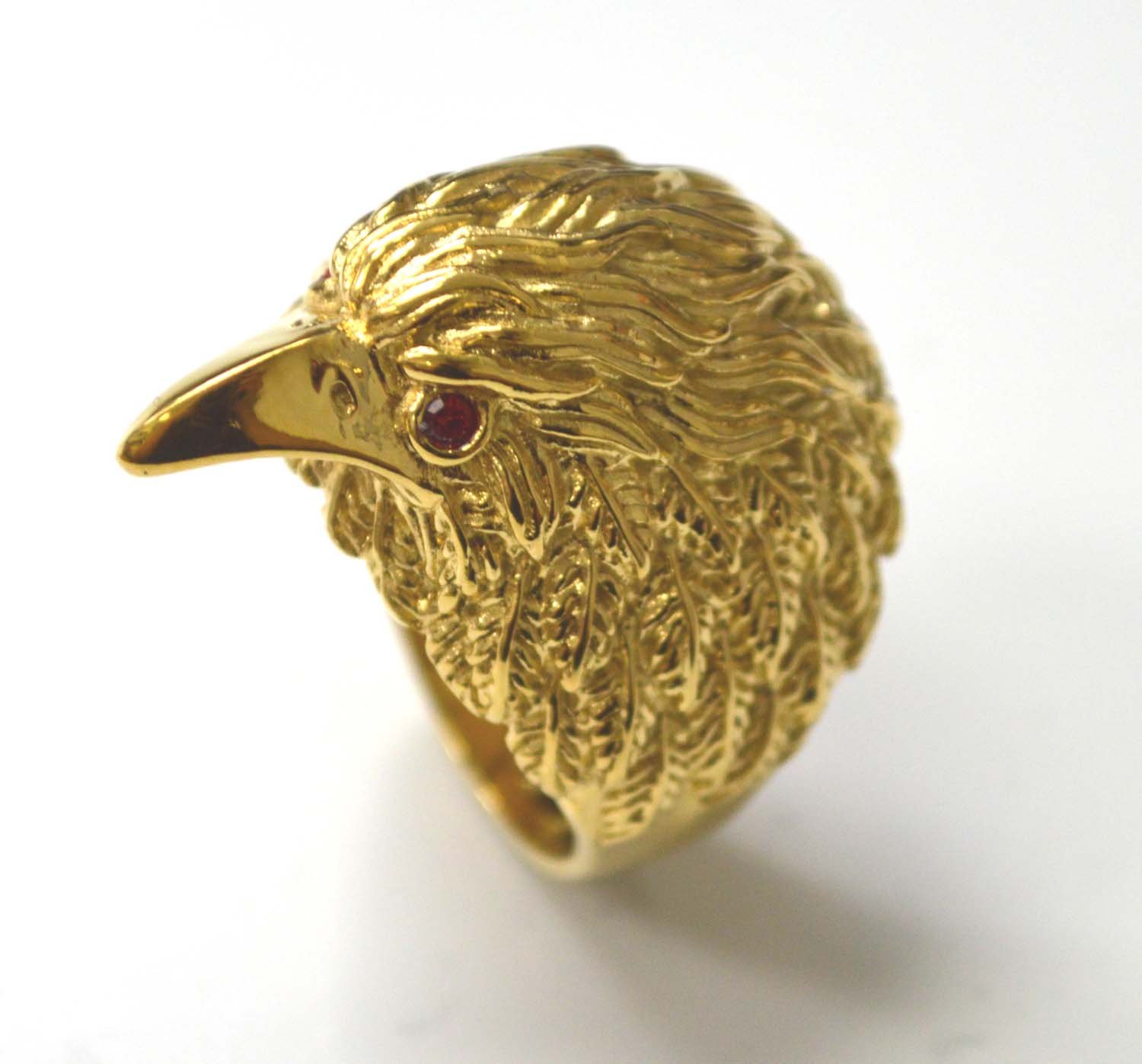 Eagle Head Gold Plated Ring 81-1543G
