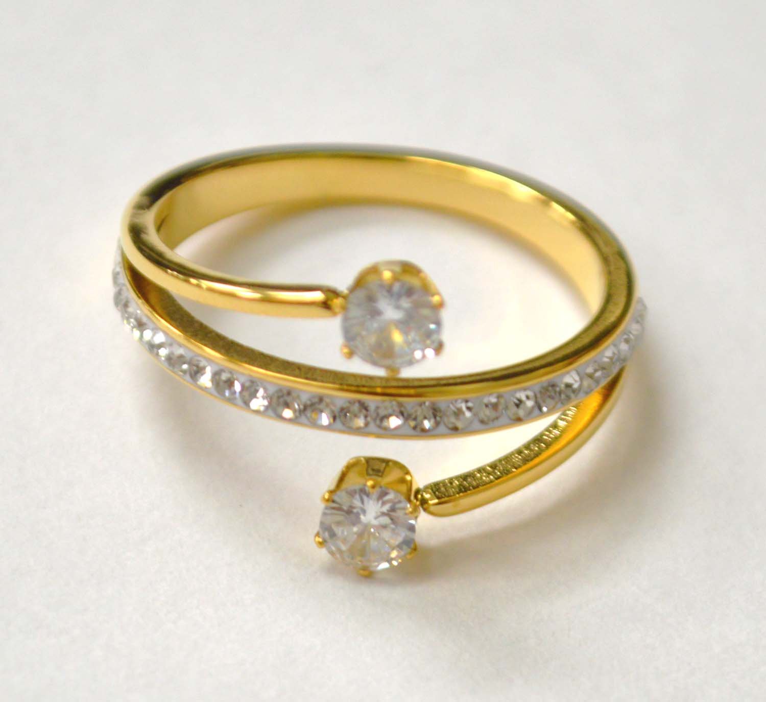 CZ Stones Gold IP Plated Ring 81-1535G