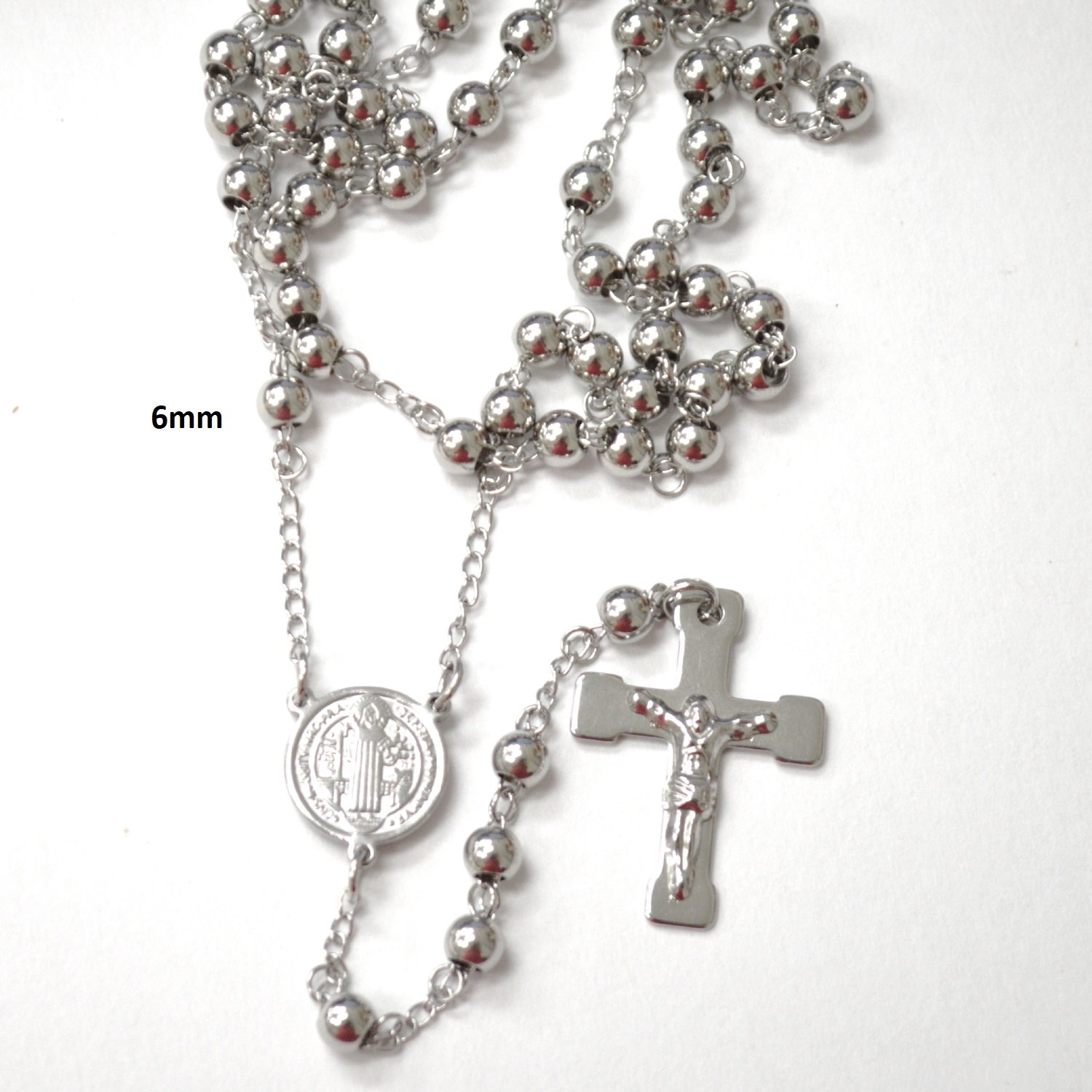6mm Stainless Steel Rosary 87-34S-6