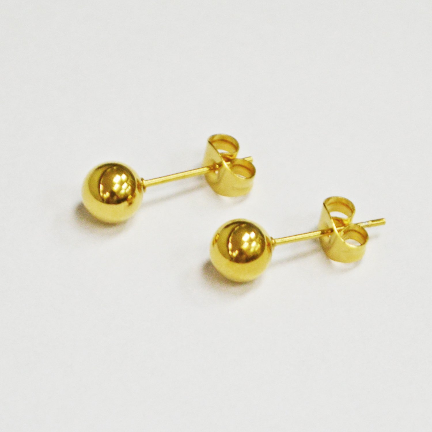 4MM GOLD BALL STUD EARRINGS 83-717G-4 (10 Prs