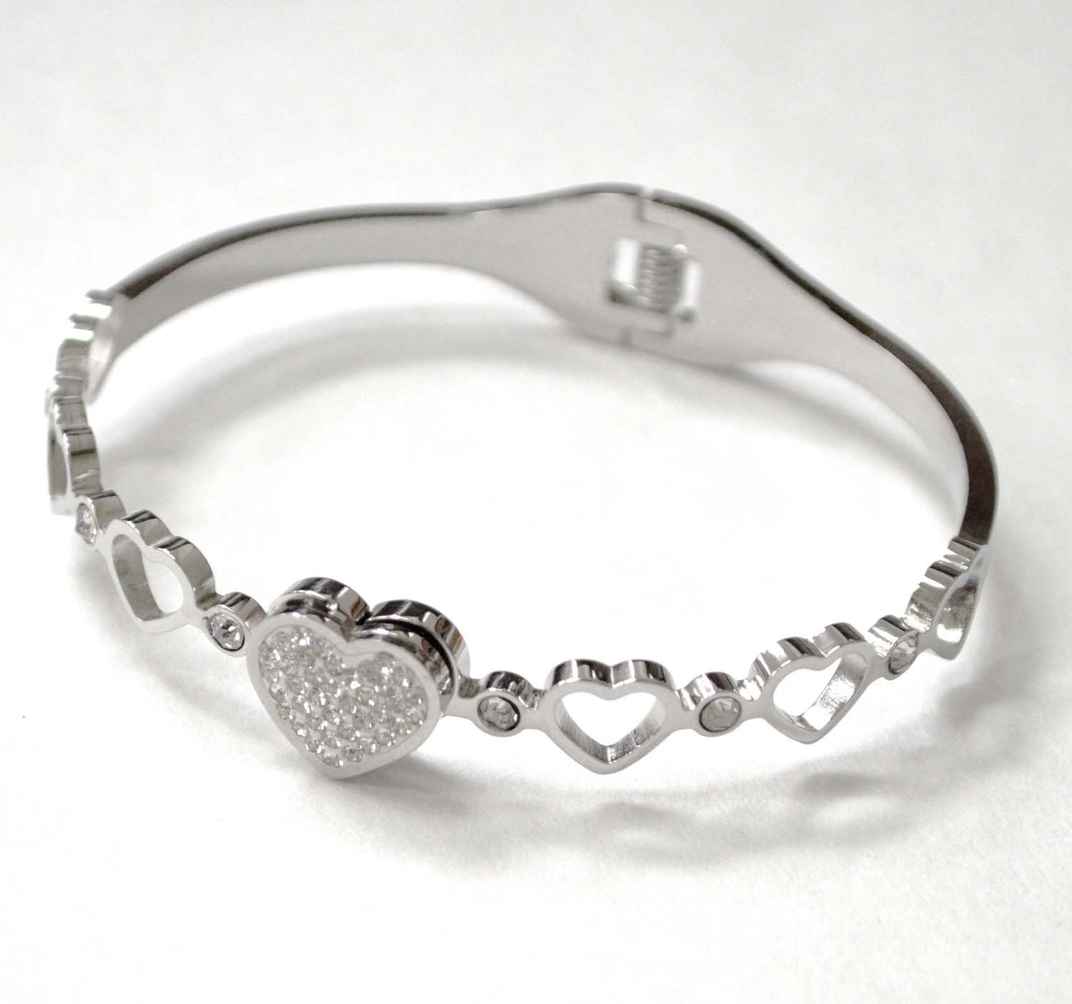 Heart Stainless Steel Bangle 84-1843S