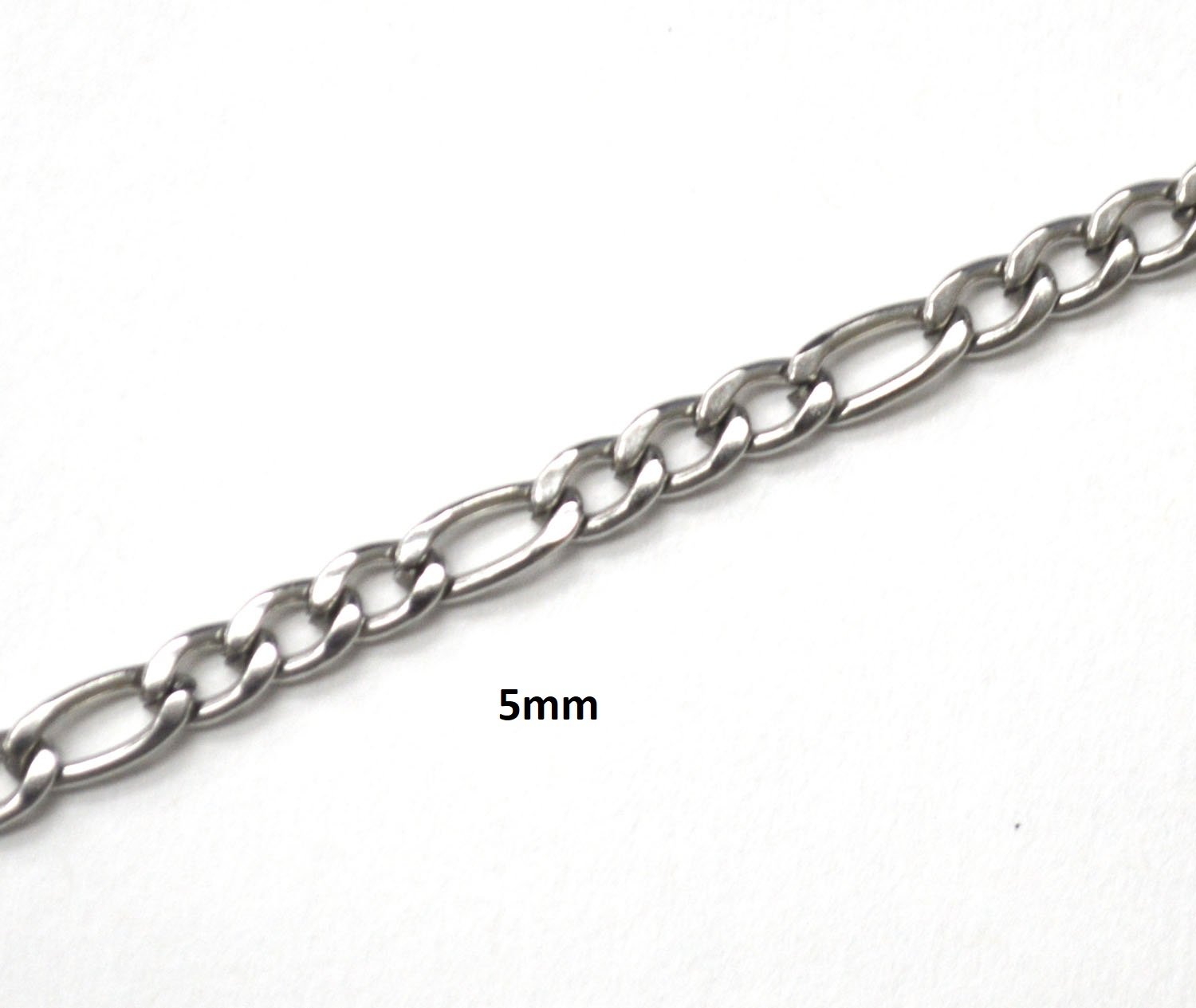 5mm Figaro Stainless Steel Bracelet 84-110-5 (2/Pkg)