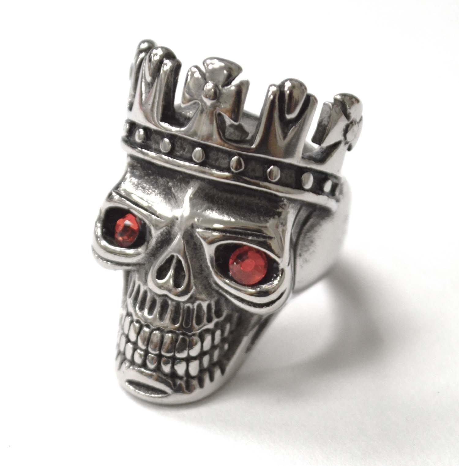 Skull Head with Red Eye Stainless Steel Ring 81-1577