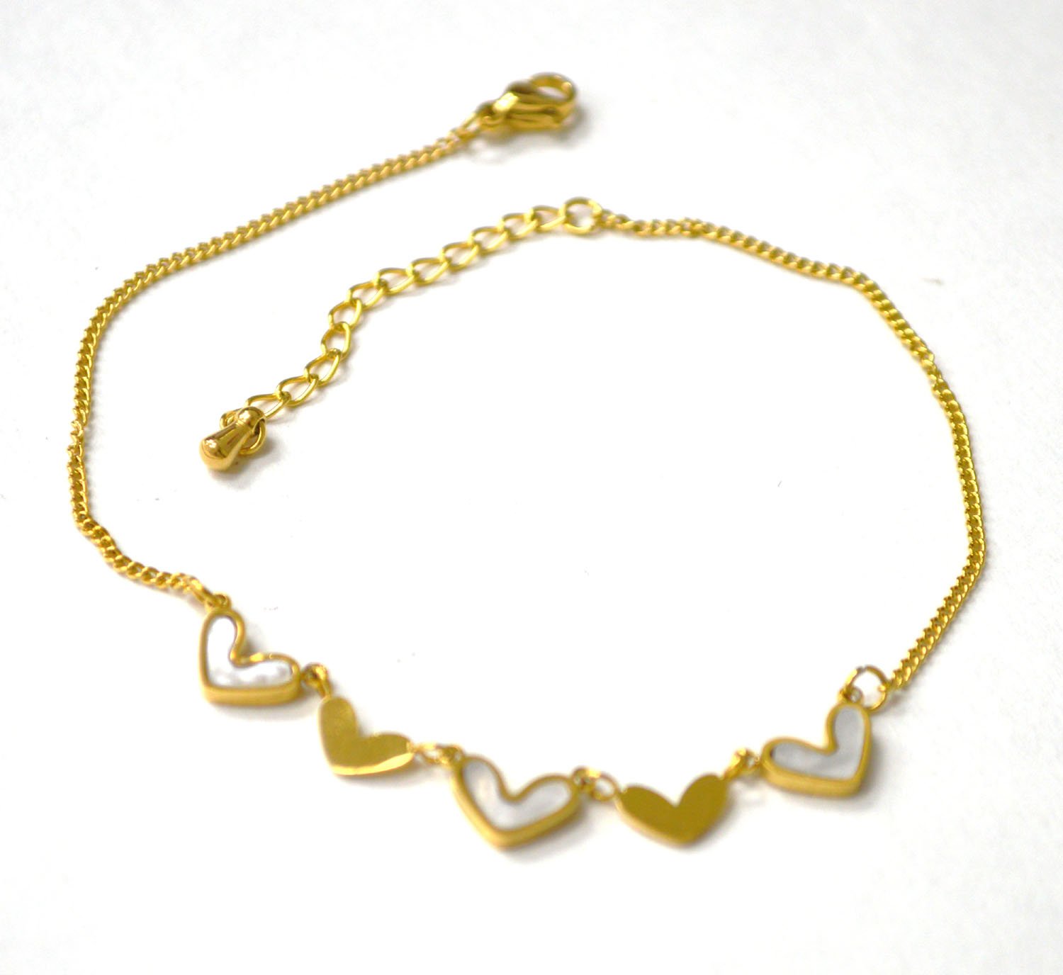 Heart MOP Gold IP Plated Link  82-1895G