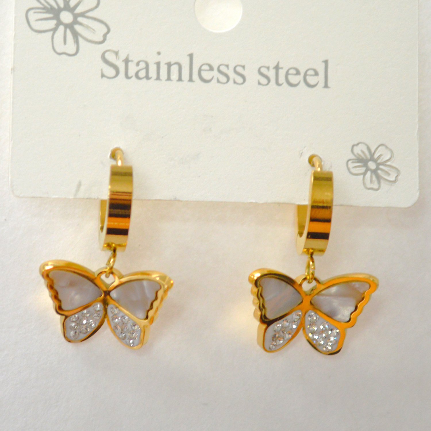 Butterfly Gold Plated Huggies 83-939G