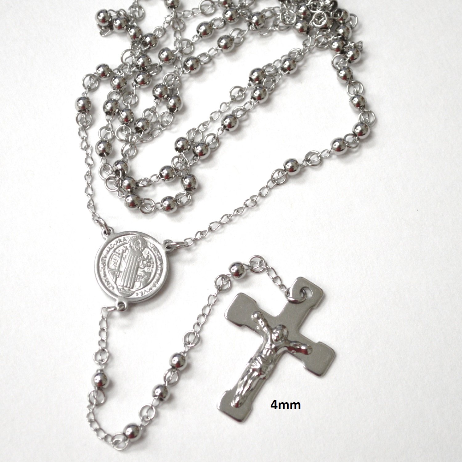 4mm Stainless Steel Rosary 87-34S-4