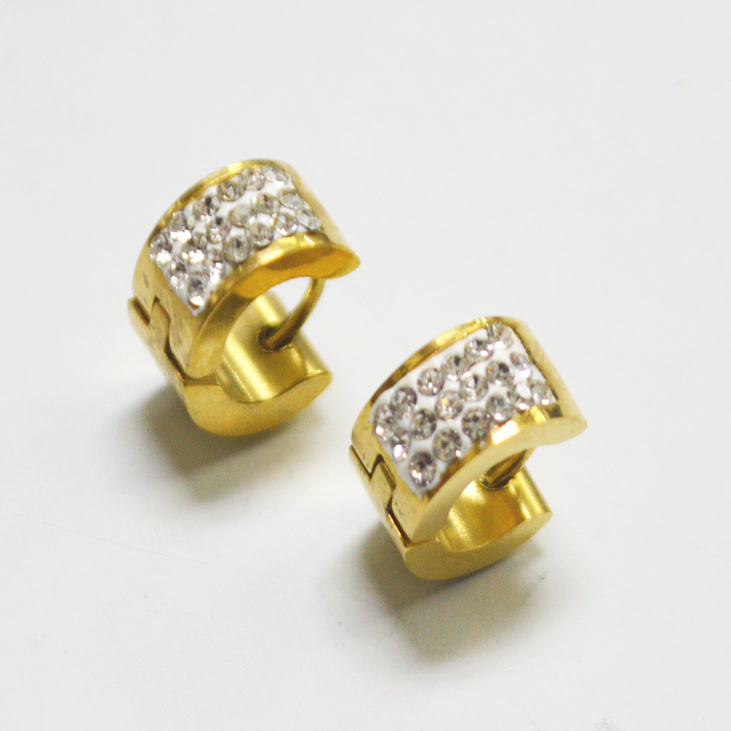 Gold Plated Huggies Earrings 83-748G-SM