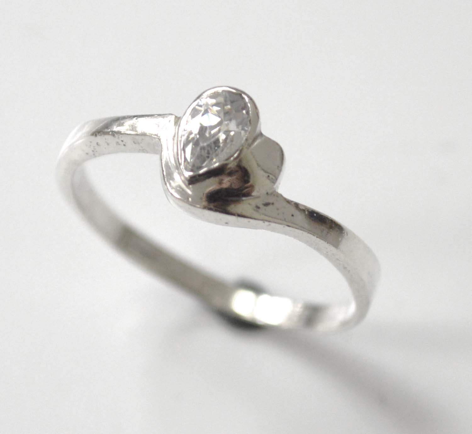 CZ Stone Ring Sterling Silver 51-2103
