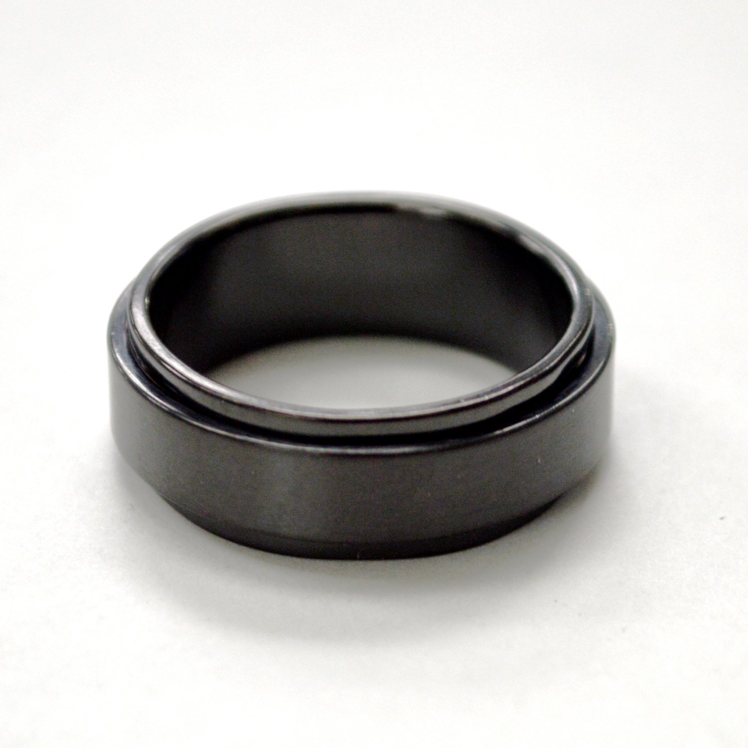 Matte Finish Black Plated Spinner Ring 81-1764B