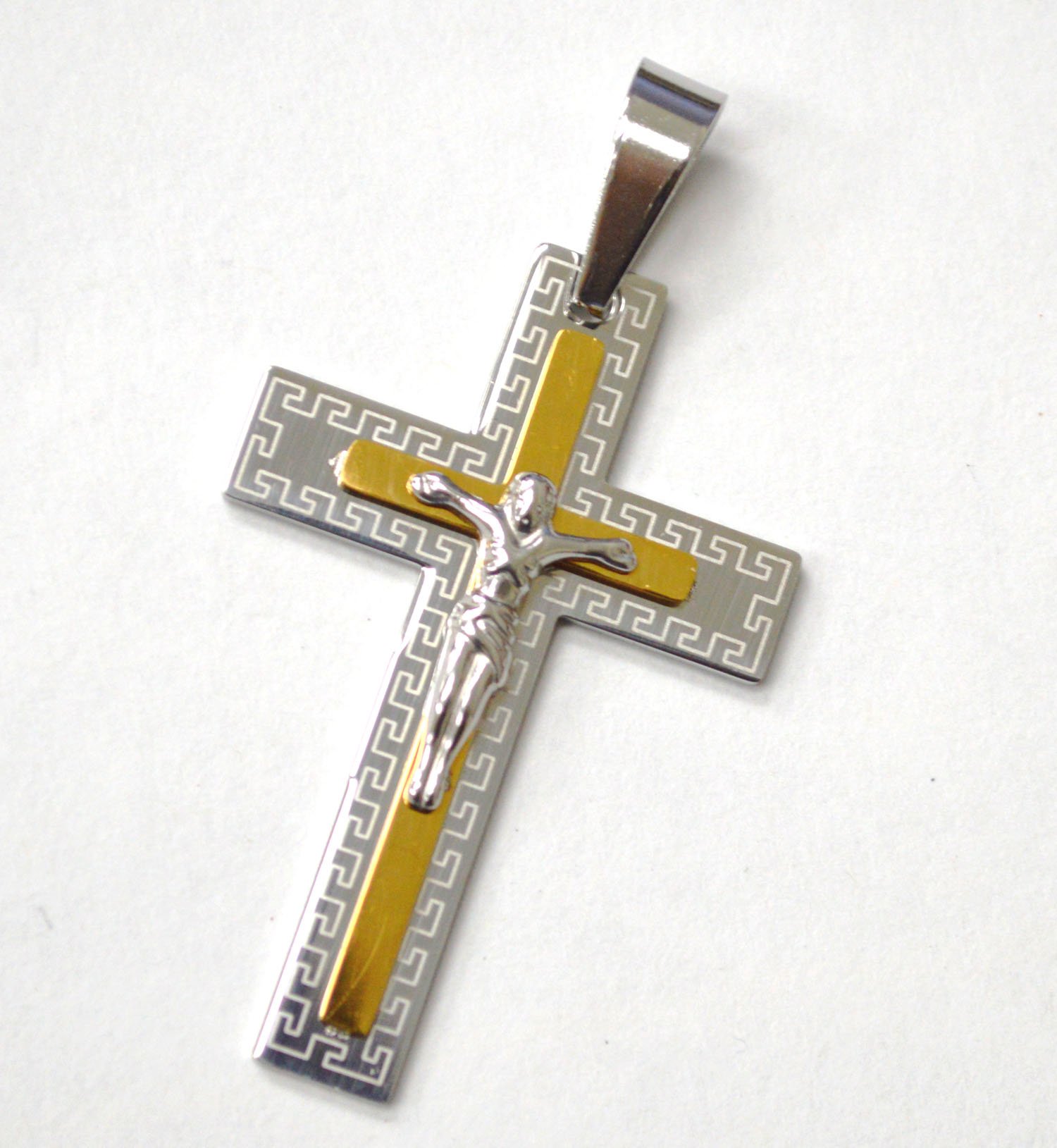 Crucifix Cross 2 Tone Gold Plated Pendant 86-2293-2TG