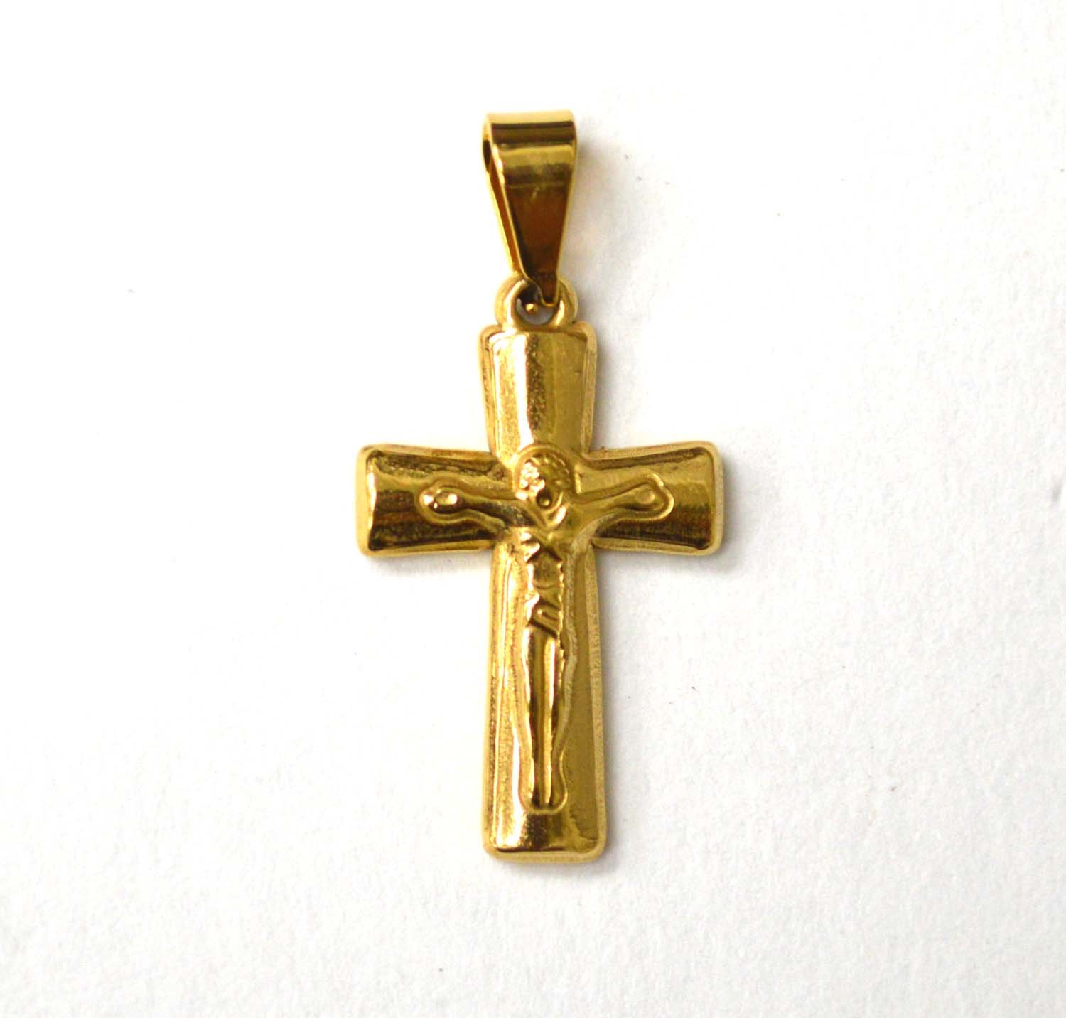 Crucifix Cross Gold IP Plated Pendant 86-2530G