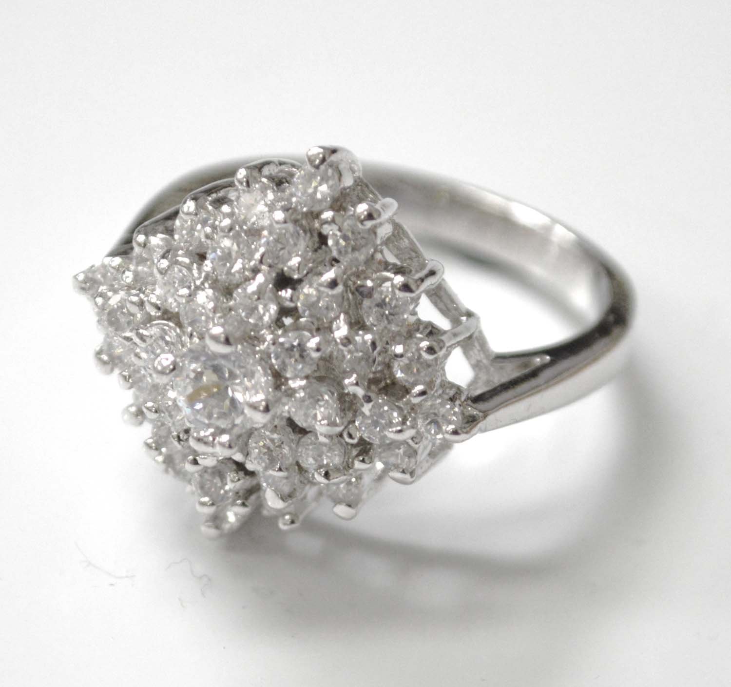 CZ Stone Ring Sterling Silver 51-2033