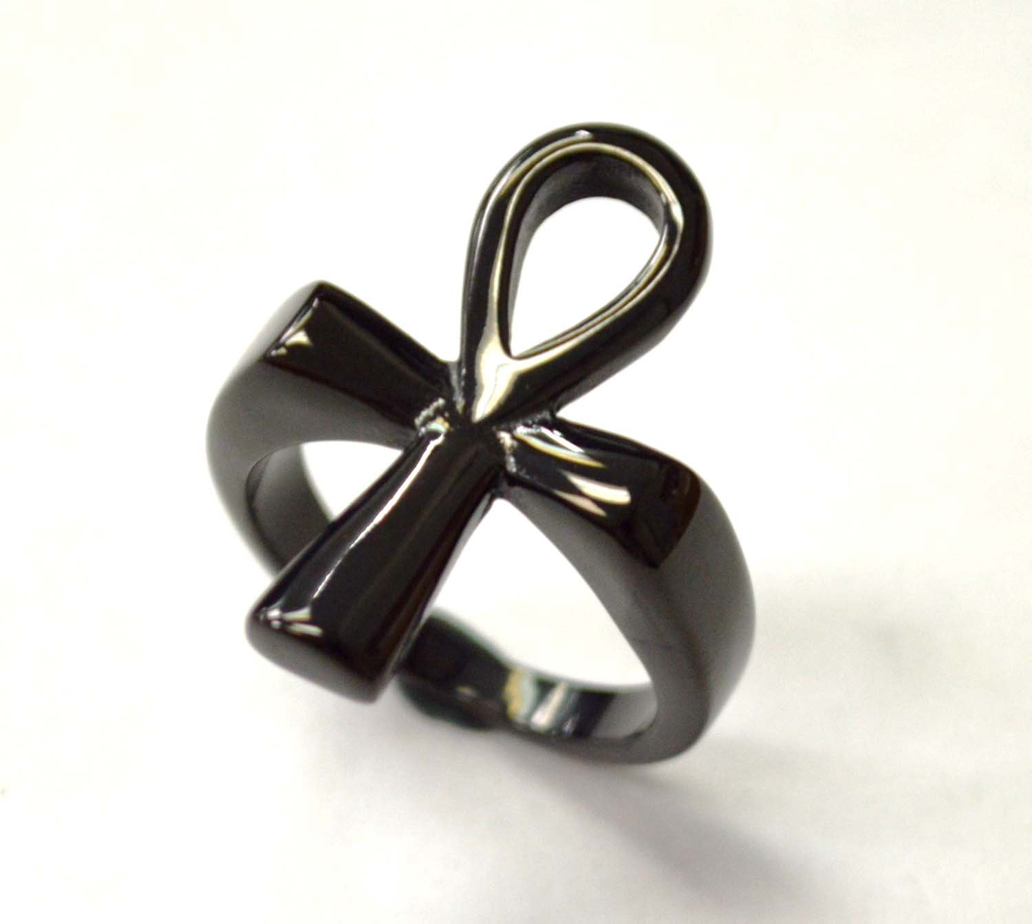 Ank Black Plated Ring 81-1457B