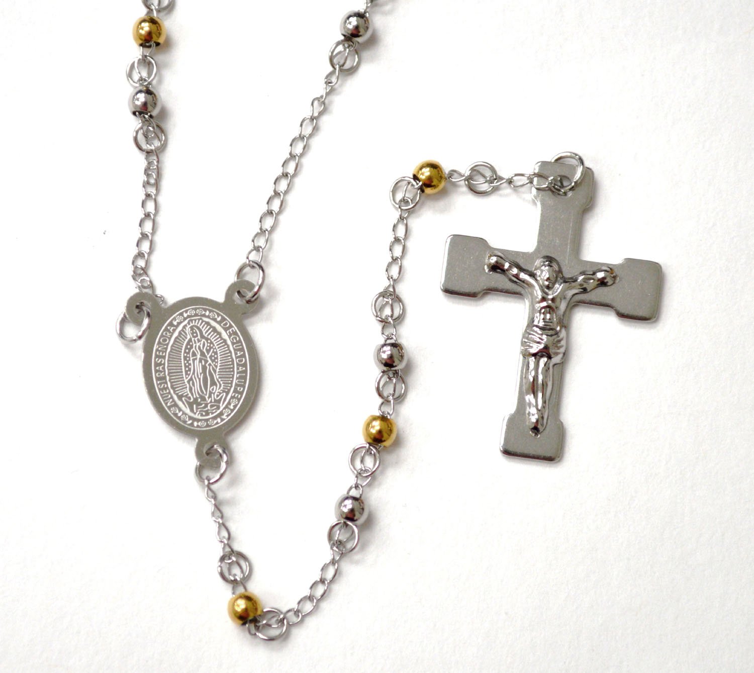 4mm 2 Tone Gold Plated Rosary 87-33-2T