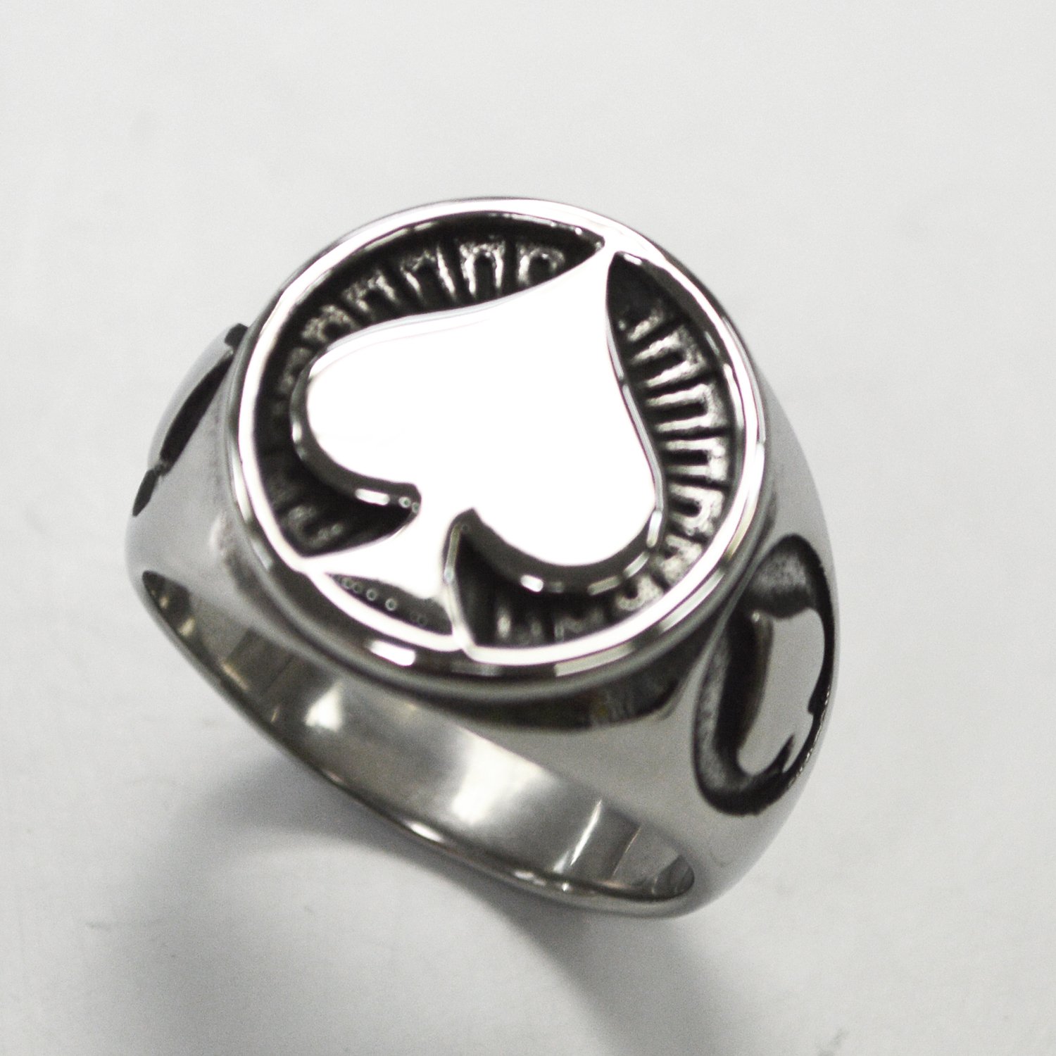 Spade Symbol Stainless Steel Ring 81-1398