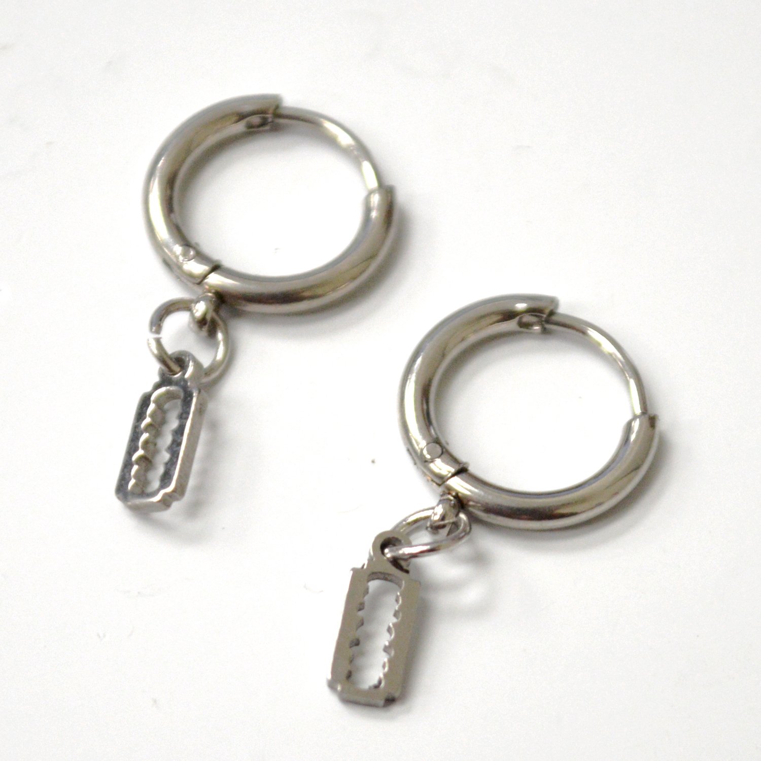 Blade Hoops Stainless Steel Earrings 83-1001