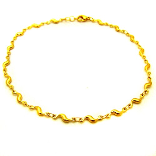 Wavy Gold IP Plated Anklet 82-117G