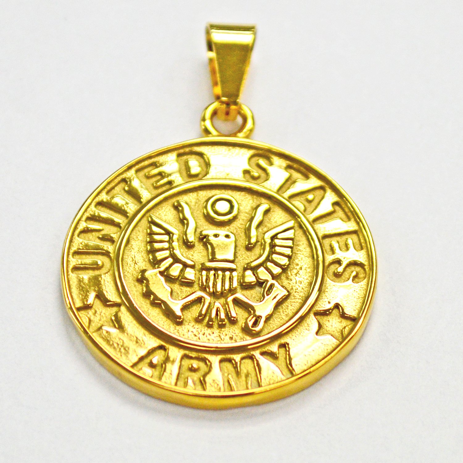 US Army Medallion Pendant Gold IP Plate 86-865G