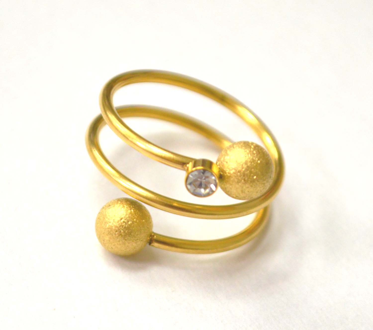 Spiral Gold IP Plated Ring 81-1491G