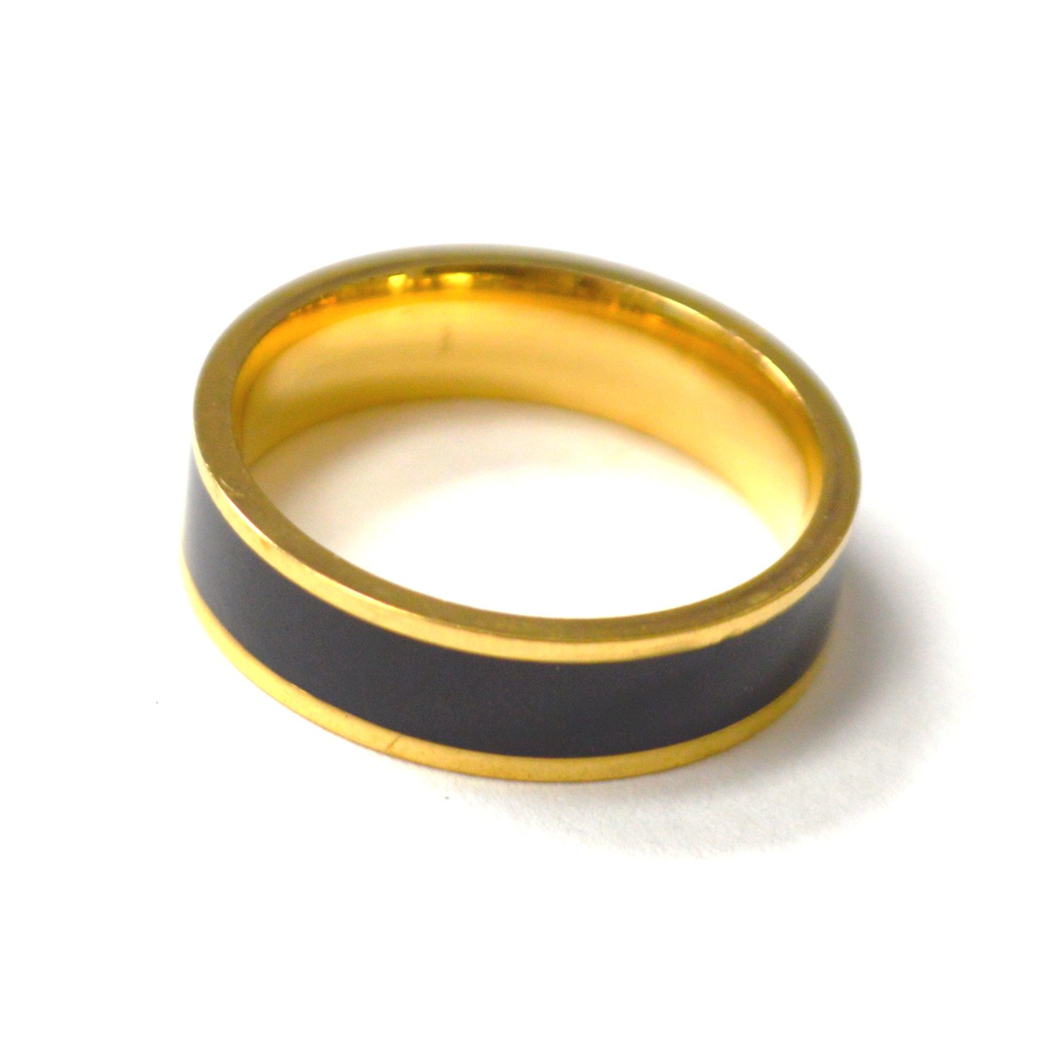 Black Center Gold IP Plated Ring 81-1804-2TGB