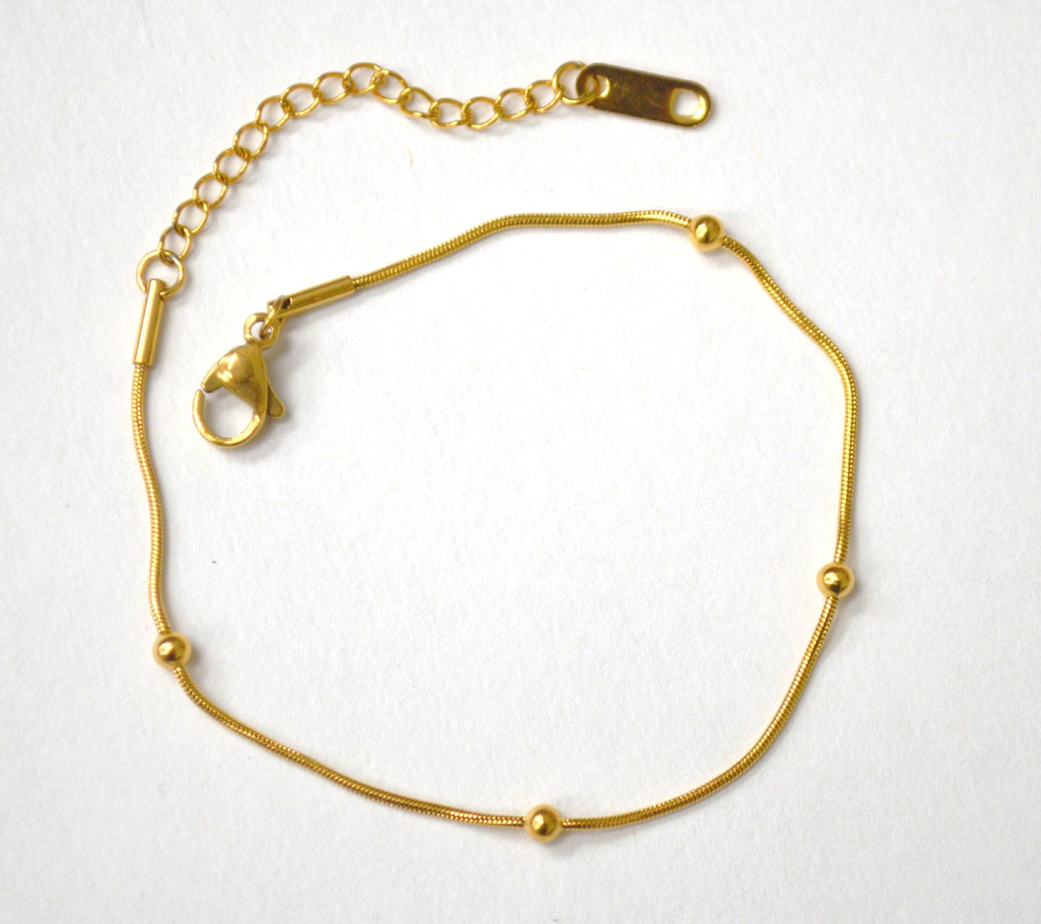 Bead in Snake Link Gold Plated 82-230G