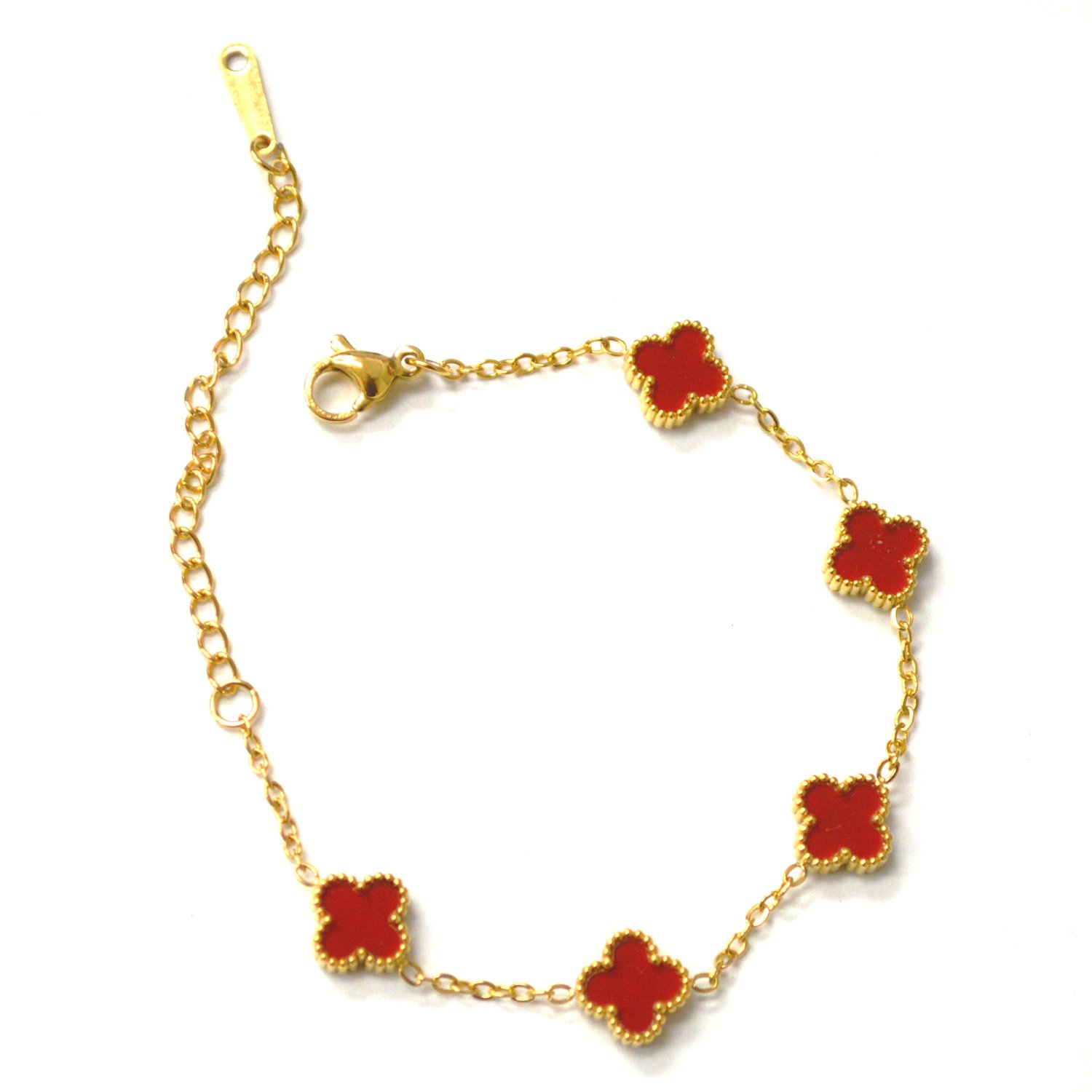 Designers Inspired Gold IP Plated Bracelet 84-1973G-9 Red