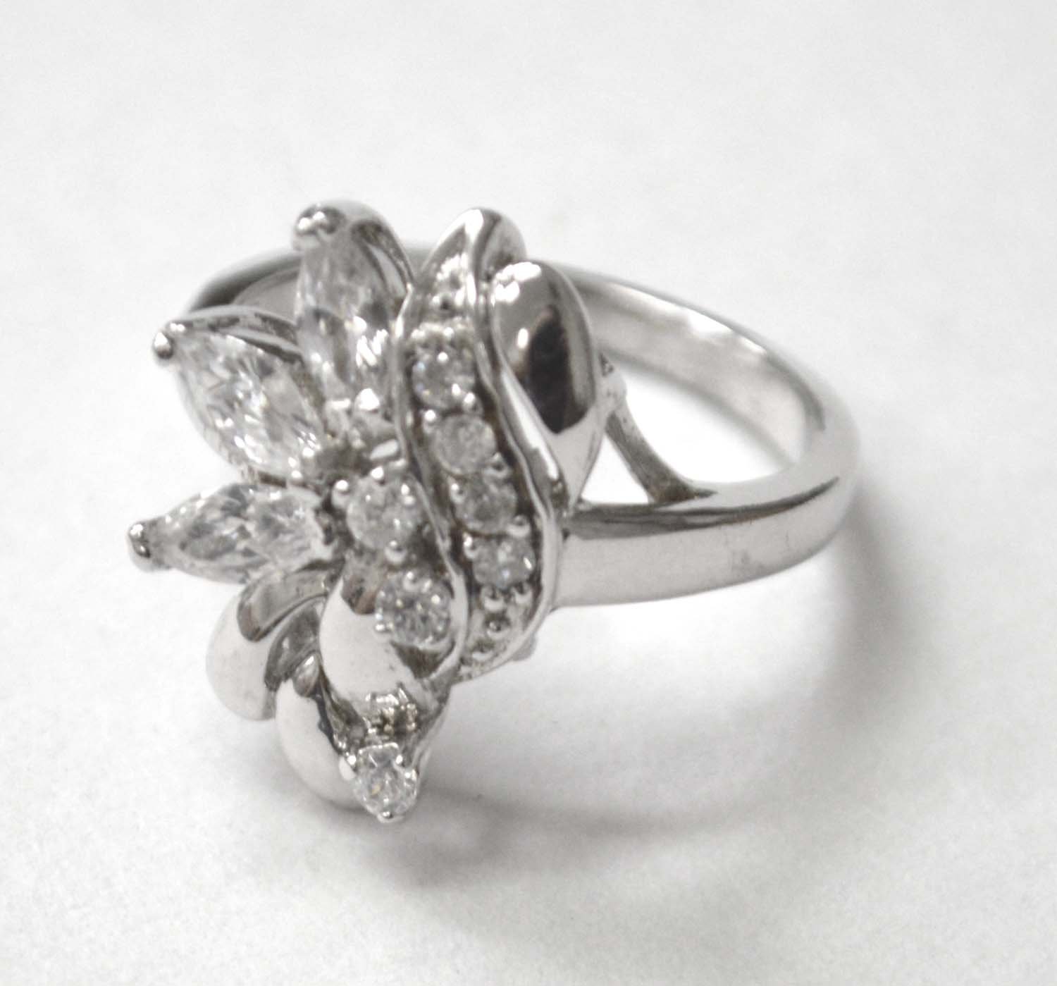 CZ Stone Ring Sterling Silver 51-2016