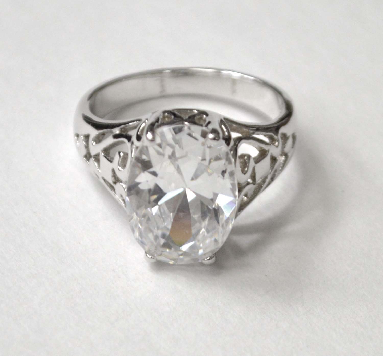 CZ Stone Ring Sterling Silver 51-2006