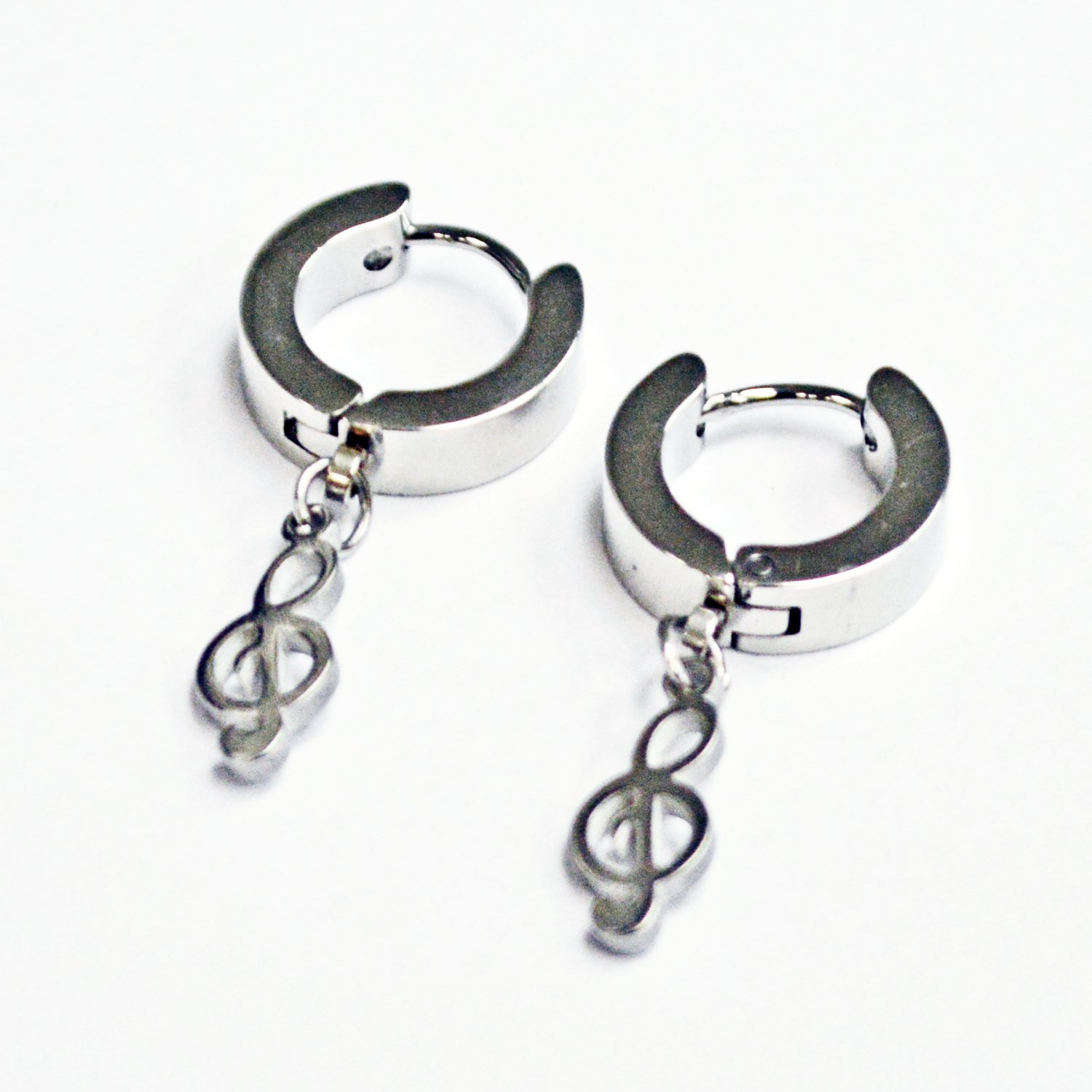 Music Note Stainless Steel Huggies 83-753S