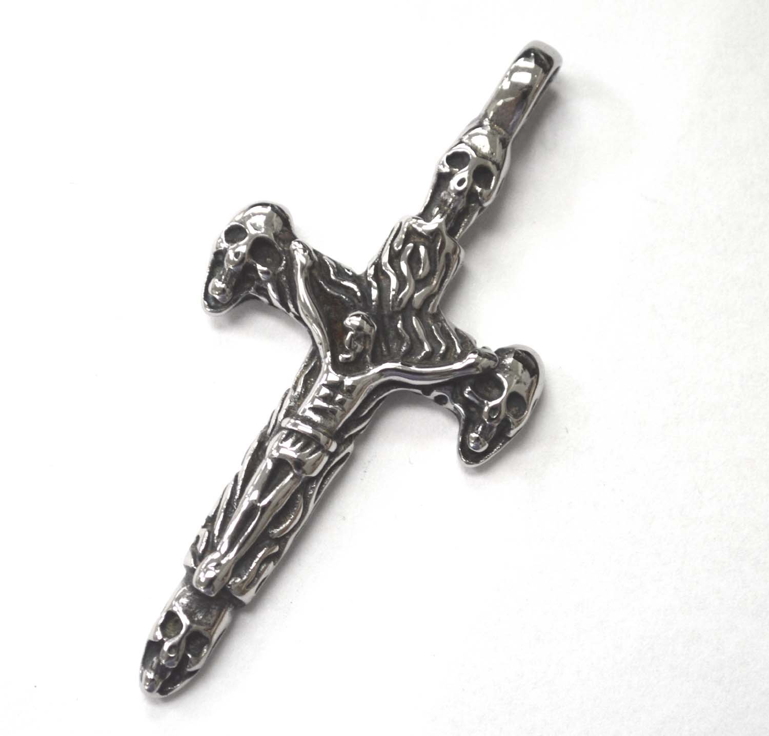 Crucifix Cross with skulls Pendant 86-2373