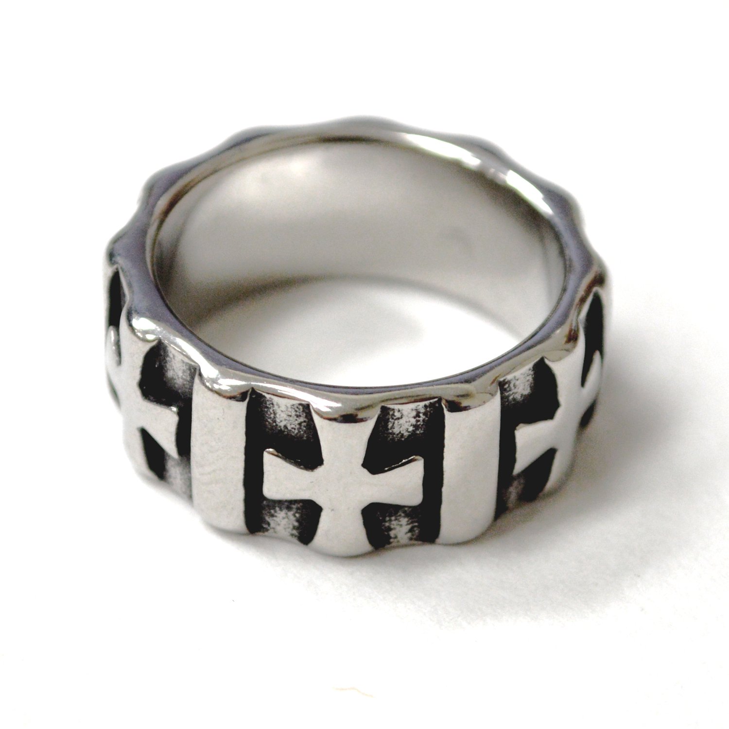 Maltese Cross Stainless Steel Ring 81-1696