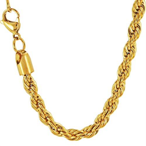 6mm Gold  IP Plated Rope 85-143G-6