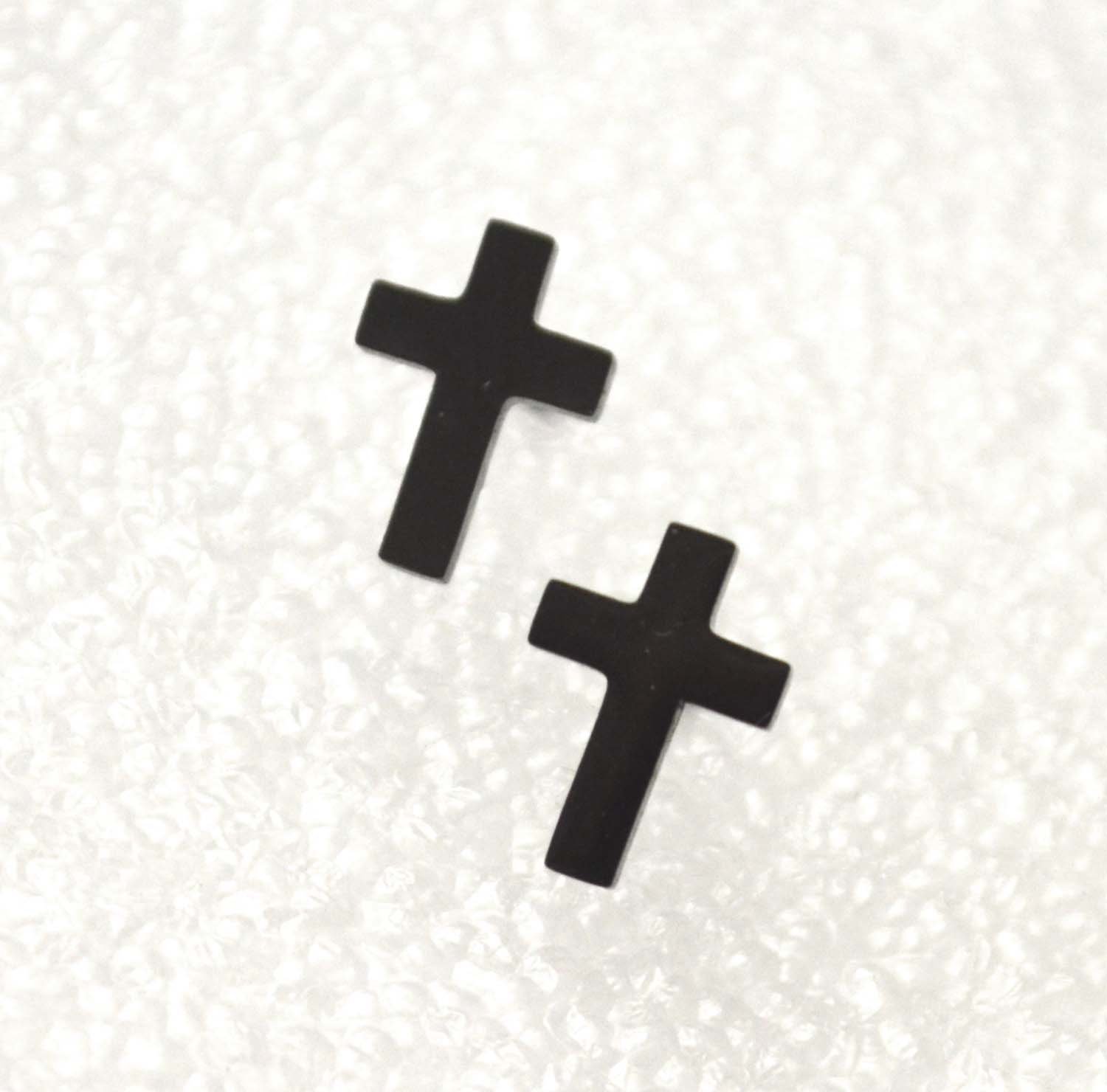 Cross Stud Black Plated 83-762B