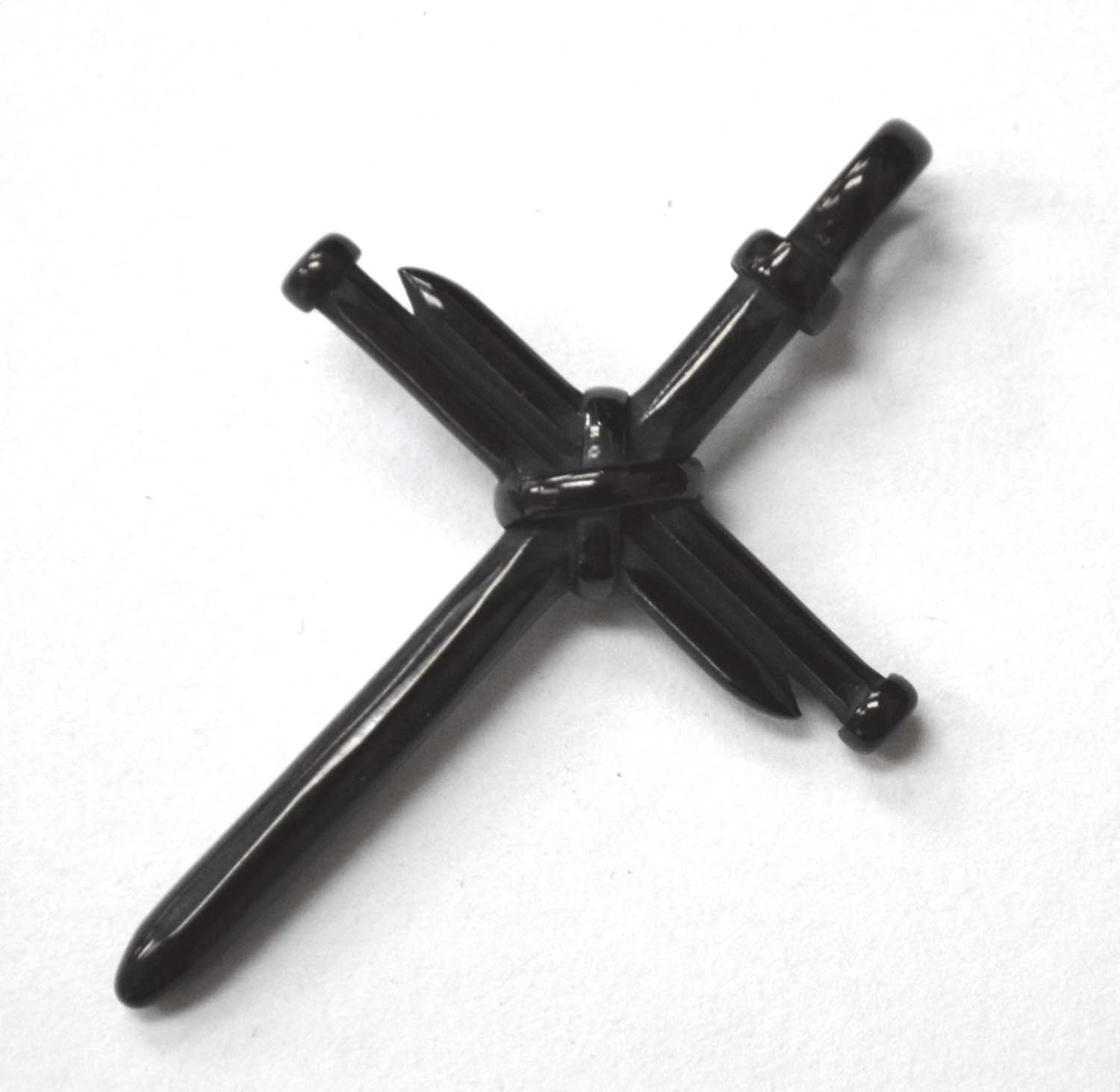 Nail Cross Black Plated Pendant 86-2186B
