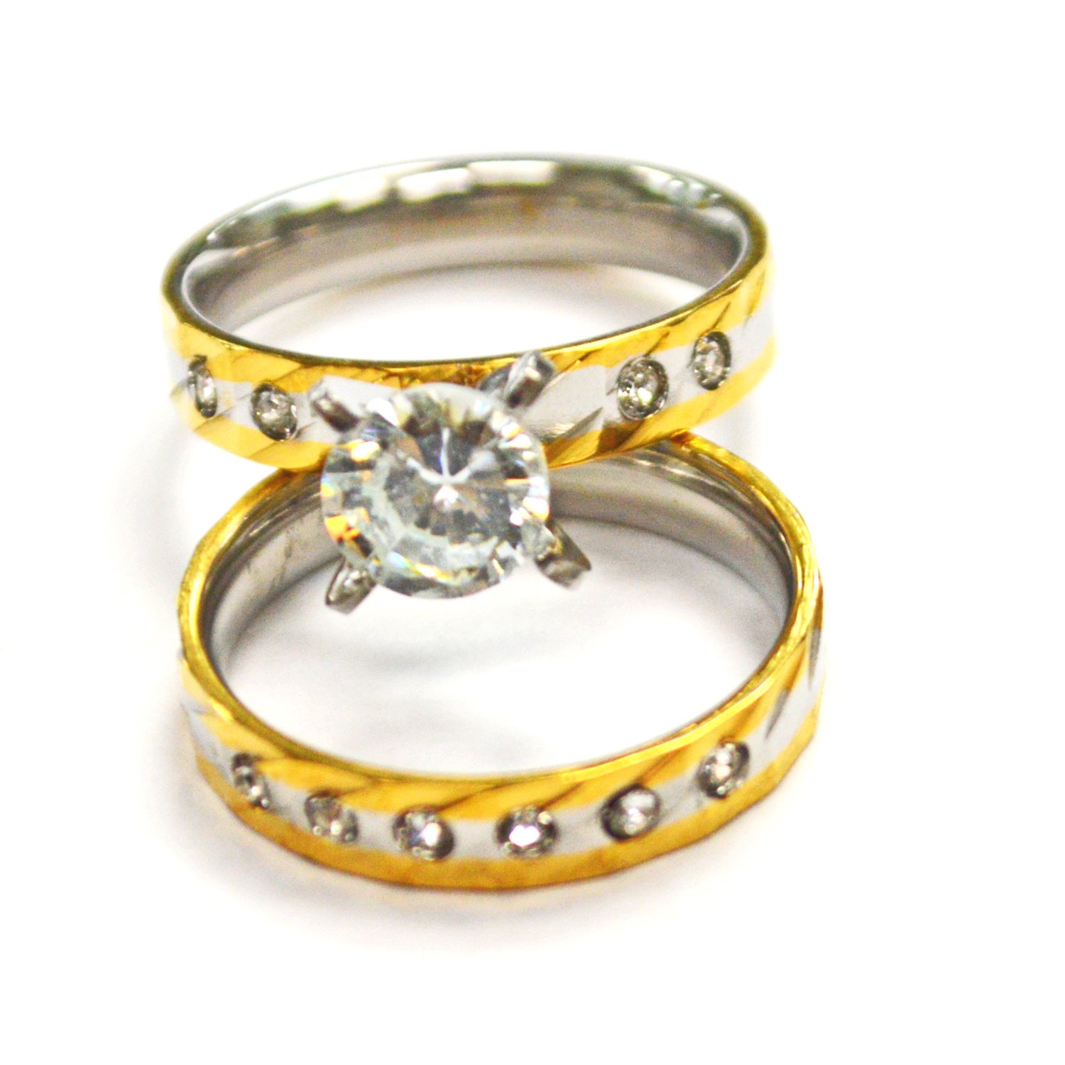 GOLD WEDDING  2 PIECES SET RING (4x7mm) 81-680