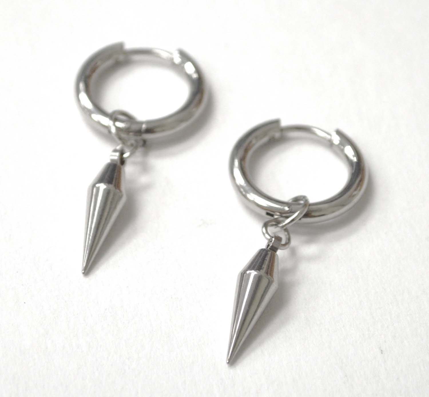 Dangling Hoops Stainless Steel Earrings 83-905S