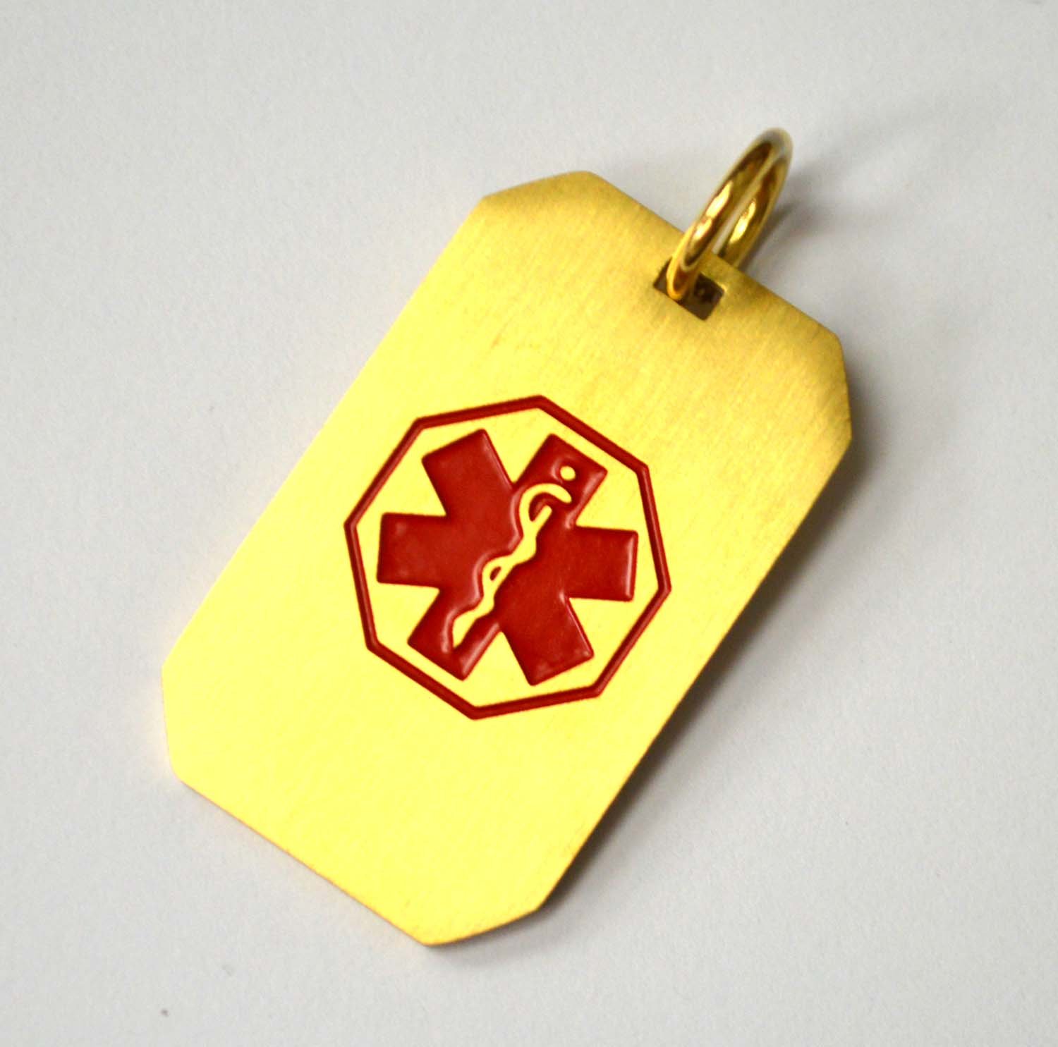 Medical Tag Gold IP Plated Pendant 86-2437G
