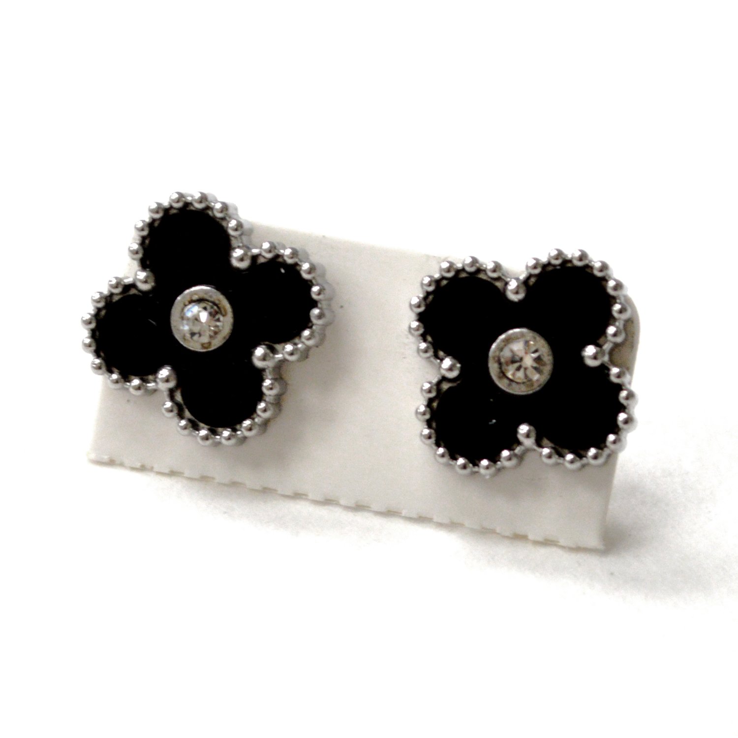 Designer's Inspired Stainless Steel Earrings 83-966S Black