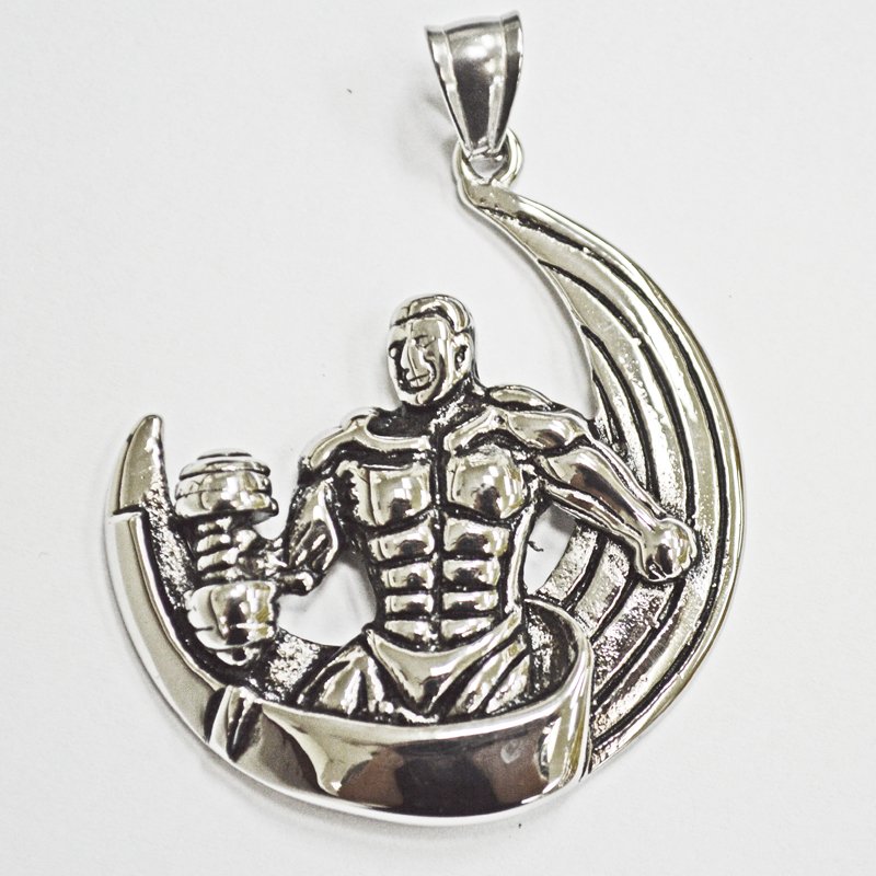 Bodybuilder in half moon Pendant