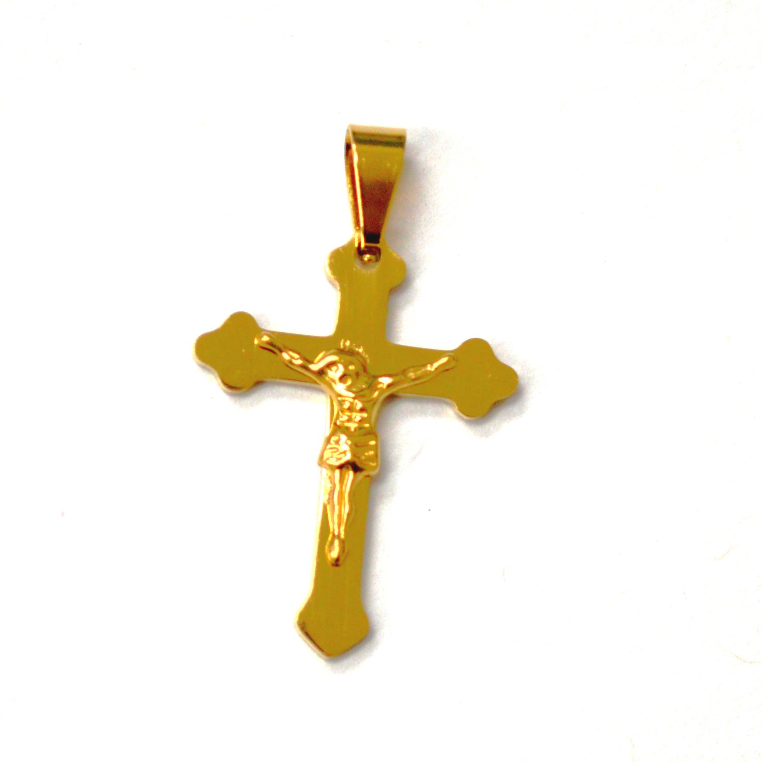 Crucifix Gold IP Plated Pendant 86-3117G