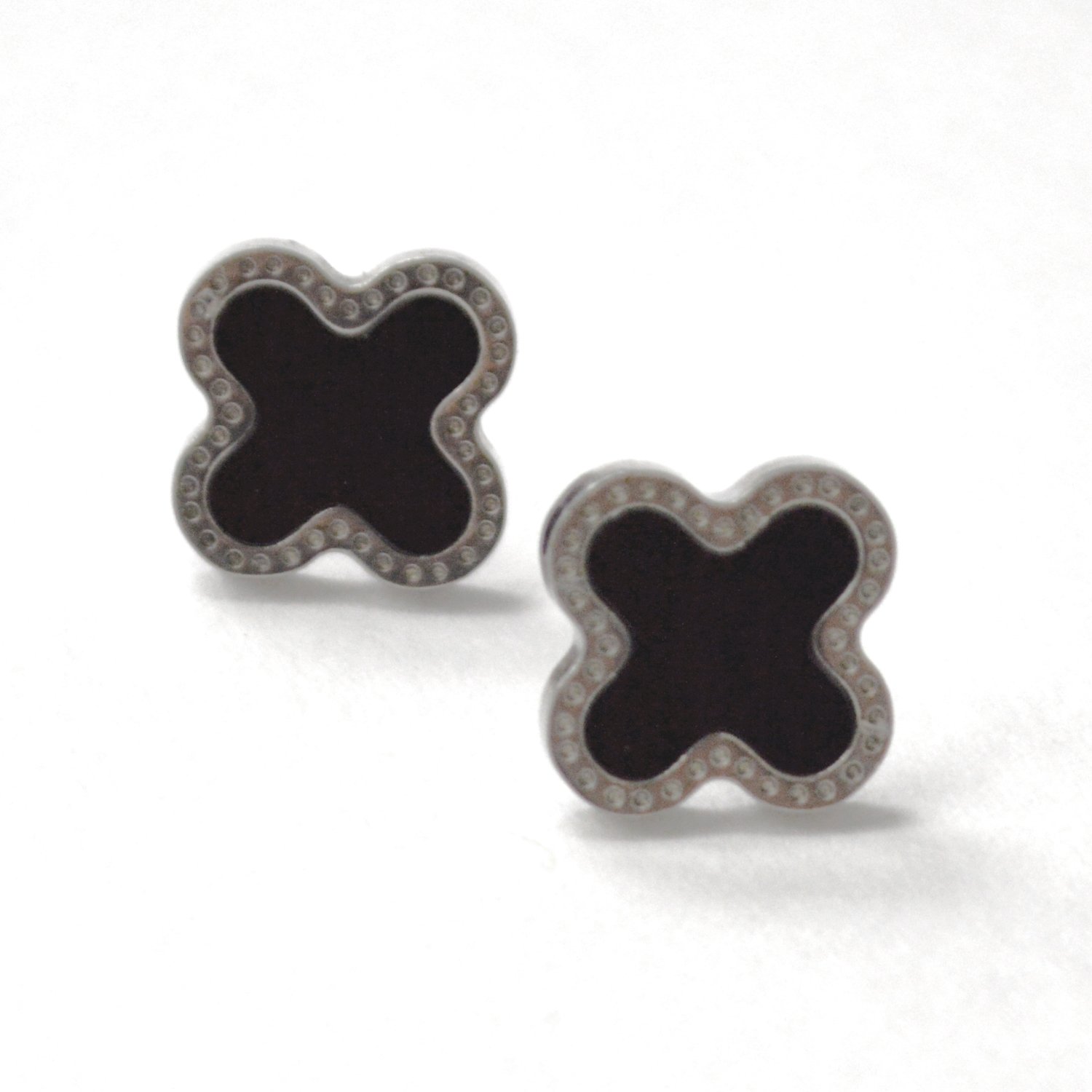 Designer's Inspired Stainless Steel Earrings 83-967S Black