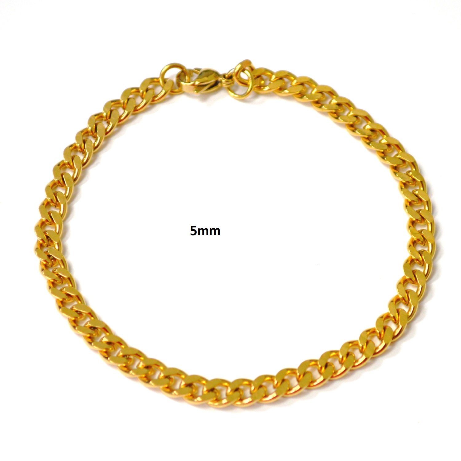 5mm CUBAN Gold IP Plated Bracelet 84-239G-5 (2/pkg)