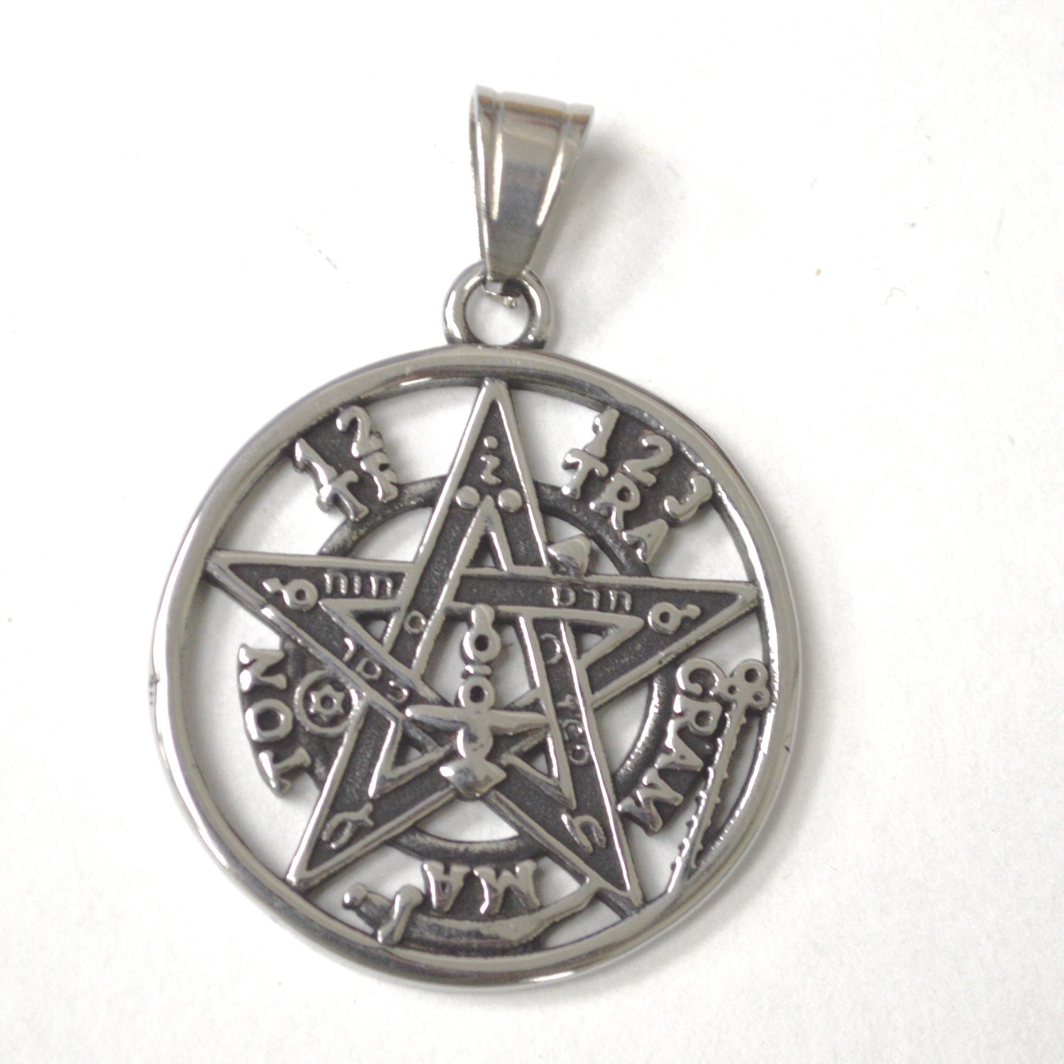 Tetragrammaton Pentagram Stainless Steel Pendant 86-3043