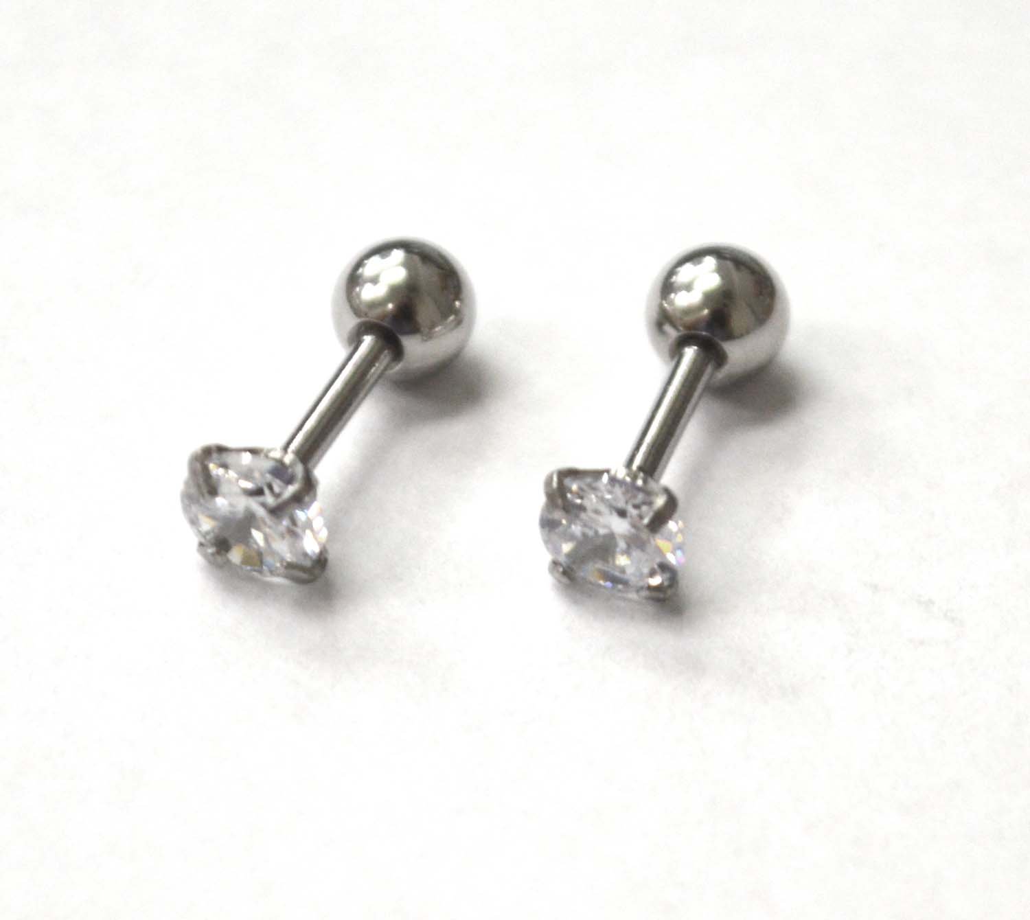 Screw Back CZ Stud Earrings (4mm)83-818-2